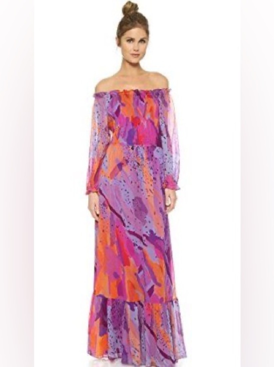 Diane Von Furstenberg Dresses & Skirts - Diane Von Furstenberg Purple Printed Silk Camila Maxi Dress | Size 6